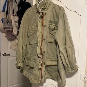 Free People Green Army Jacket